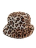 【送料無料】KANGOL FAUX FUR BUCKET WARM TAUPE LEOPARD