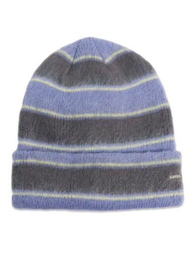 画像1: KANGOL FUZZY STRIPE BEANIE GROUNDING GREY