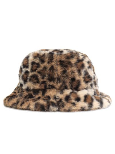 画像3: 【送料無料】KANGOL FAUX FUR BUCKET WARM TAUPE LEOPARD