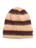 KANGOL FUZZY STRIPE BEANIE BLACKBERRY