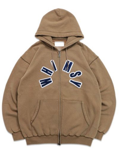 画像1: 【送料無料】WHIMSY SOCKS FADED ARCH LOGO ZIP HOODIE KHAKI