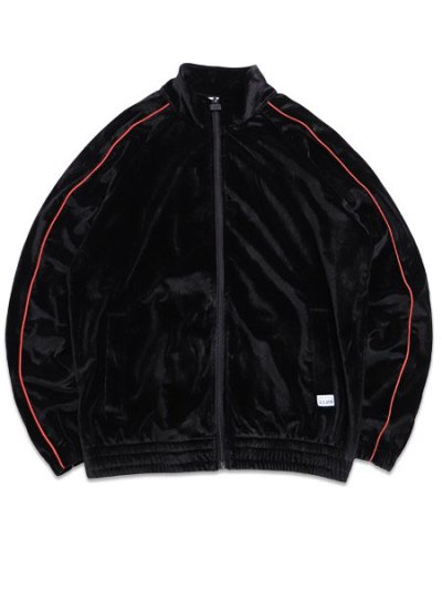 画像1: 【送料無料】PRO CLUB VELOUR TRACK JACKET BLACK/RED