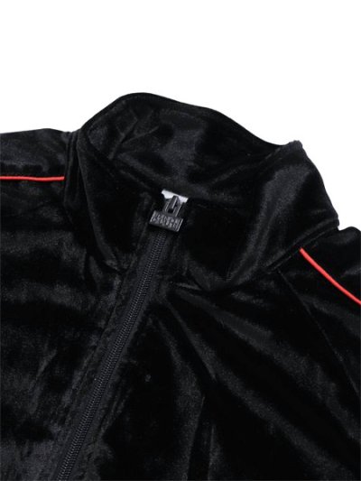 画像3: 【送料無料】PRO CLUB VELOUR TRACK JACKET BLACK/RED