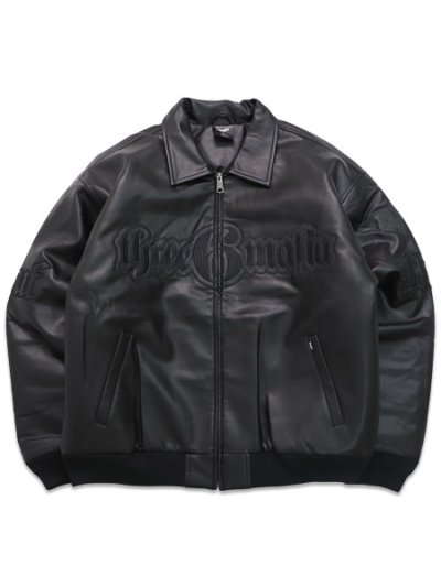 画像1: 【送料無料】HUF THREE 6 MAFIA FAUX LEATHER JACKET