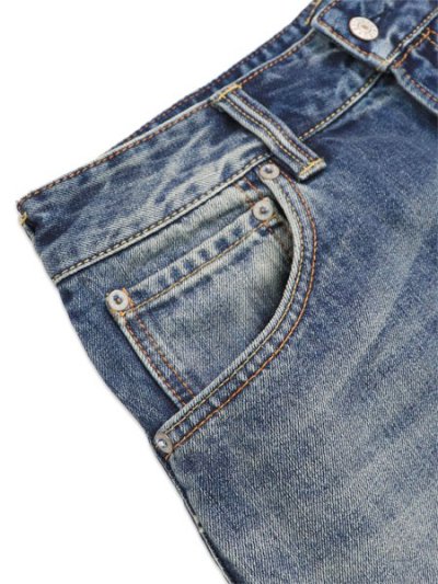 画像3: 【送料無料】EVISU PINK DAIKOKU RIPPED JEANS MID TONE INDIGO