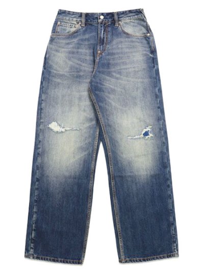 画像2: 【送料無料】EVISU PINK DAIKOKU RIPPED JEANS MID TONE INDIGO
