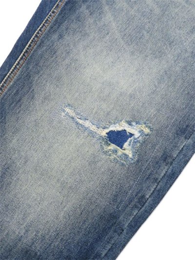 画像6: 【送料無料】EVISU PINK DAIKOKU RIPPED JEANS MID TONE INDIGO
