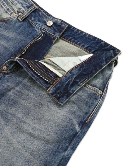 画像4: 【送料無料】EVISU PINK DAIKOKU RIPPED JEANS MID TONE INDIGO