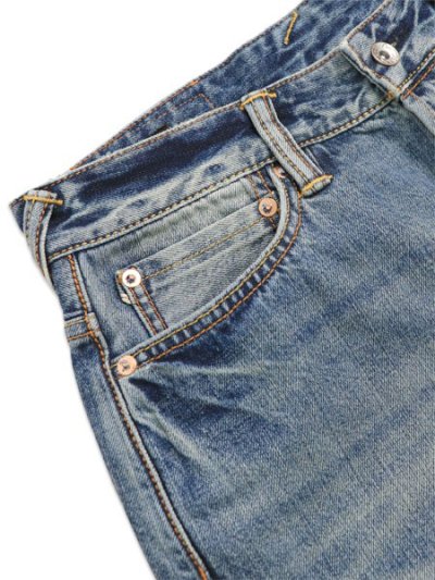 画像3: 【送料無料】EVISU HT,5 POCKET PINK SEAGULL JEANS LIGHT TONE INDIGO