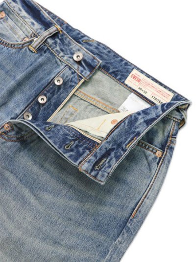画像4: 【送料無料】EVISU HT,5 POCKET PINK SEAGULL JEANS LIGHT TONE INDIGO
