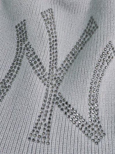 画像3: NEW ERA BASIC BEANIE BIG RHINESTONE YANKEES SNOW GREY