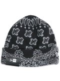 NEW ERA BASIC CUFF KNIT PAISLEY PATTERN BLACK