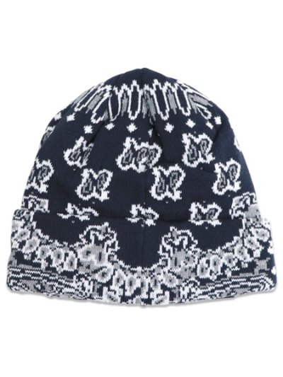 画像2: NEW ERA BASIC CUFF KNIT PAISLEY PATTERN NAVY