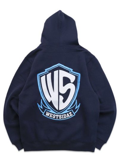 画像2: 【送料無料】WEST WEAR WS EMBROIDERY LOGO HOODIE NAVY