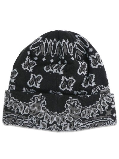 画像2: NEW ERA BASIC CUFF KNIT PAISLEY PATTERN BLACK
