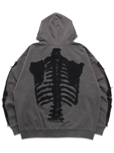画像2: 【送料無料】VANSON ZIP HOODIE BLACK/BLACK BONE