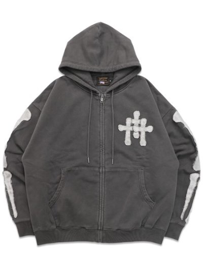 画像1: 【送料無料】VANSON ZIP HOODIE BLACK/WHITE BONE