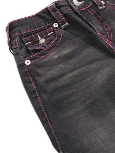 画像3: 【送料無料】TRUE RELIGION WMNS JOEY MID RISE BIG T FLAP FLARE WASH BLACK