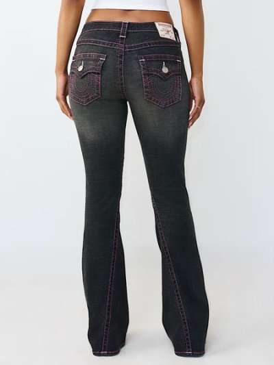 画像8: 【送料無料】TRUE RELIGION WMNS JOEY MID RISE BIG T FLAP FLARE WASH BLACK