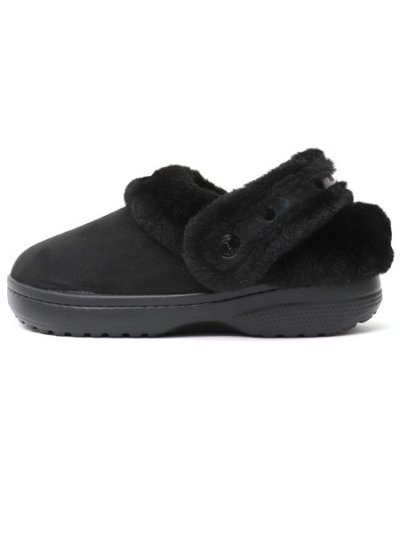 画像1: crocs CLASSIC UNFURGETTABLE FAUX SUEDE CLOG BLACK