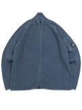 【送料無料】C.P.COMPANY WAFFLE KN COTTON ZIP LENS CARDIGAN ORION BLUE