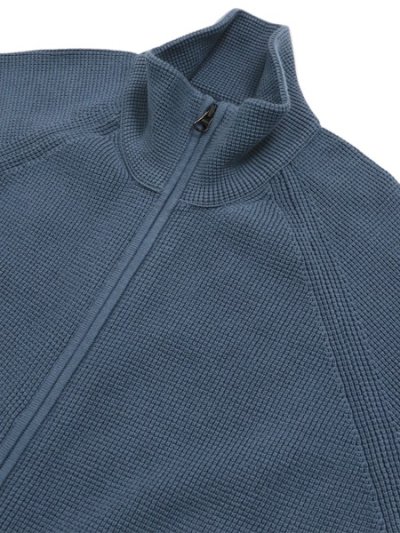 画像3: 【送料無料】C.P.COMPANY WAFFLE KN COTTON ZIP LENS CARDIGAN ORION BLUE