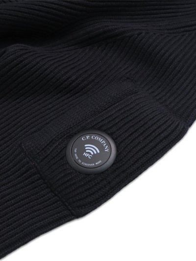 画像6: 【送料無料】C.P.COMPANY FULL RIB COTTON CREWNECK LENS SWEATER BLACK