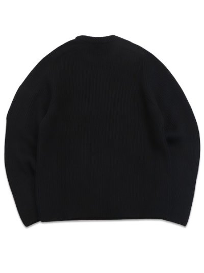 画像2: 【送料無料】C.P.COMPANY FULL RIB COTTON CREWNECK LENS SWEATER BLACK