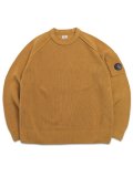【送料無料】C.P.COMPANY CHENILLE COTTON CREWNECK LENS SWEATER BUCK THORN BROWN