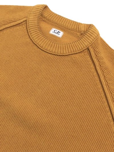 画像3: 【送料無料】C.P.COMPANY CHENILLE COTTON CREWNECK LENS SWEATER BUCK THORN BROWN