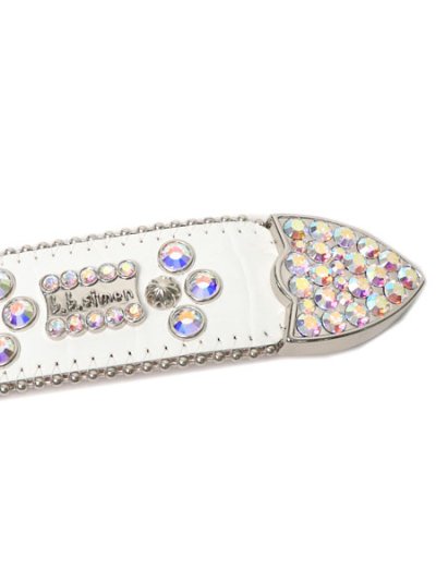 画像4: 【送料無料】B.B.SIMON LAVASAN WHITE AB LEATHER BELT