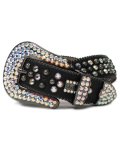 【送料無料】B.B.SIMON LAVASAN BLACK AB LEATHER BELT