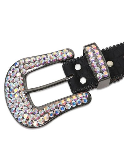 画像2: 【送料無料】B.B.SIMON LAVASAN BLACK AB LEATHER BELT