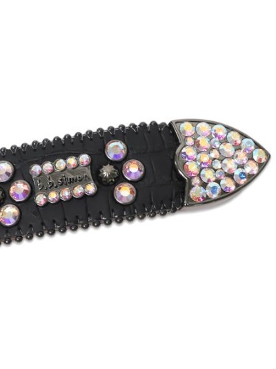 画像4: 【送料無料】B.B.SIMON LAVASAN BLACK AB LEATHER BELT