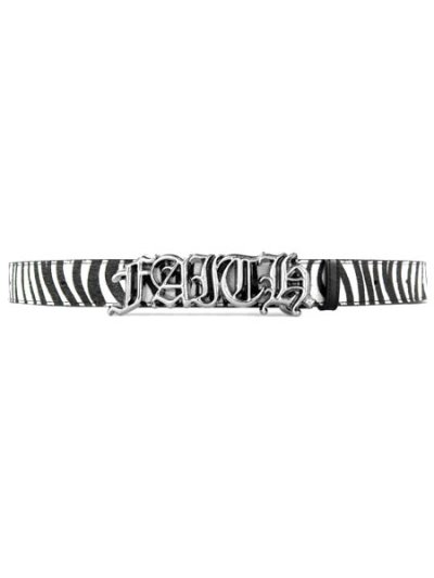 画像1: 【送料無料】FAITH BY LUIS ZEBRA OLD ENGLISH FAITH BELT CHROME/ZEBRA