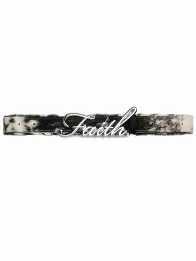 画像1: 【送料無料】FAITH BY LUIS GENUINE COWHIDE FUR CHROME FAITH BELT CHROME/COWHIDE