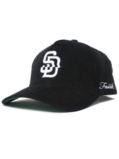 画像1: 【送料無料】FAITH BY LUIS 5-PANEL CORDUROY CLASSIC SAN DIEGO CAP BLACK