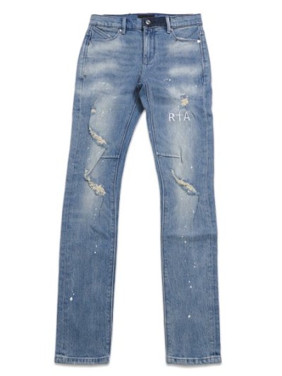画像1: 【送料無料】RTA CLAYTON SKINNY STRETCH DENIM MEDIUM BLUE PAINTED