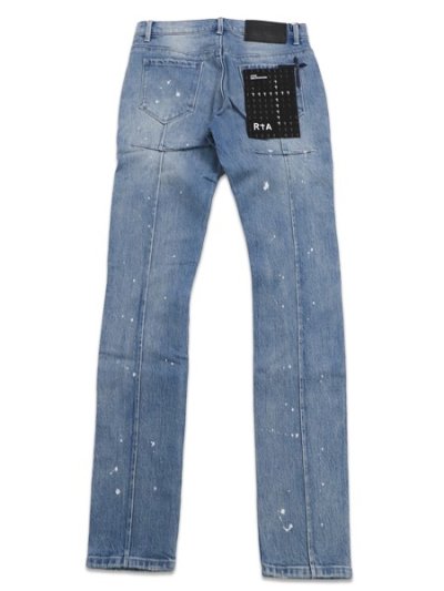画像2: 【送料無料】RTA CLAYTON SKINNY STRETCH DENIM MEDIUM BLUE PAINTED