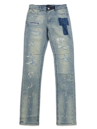 画像1: 【送料無料】RTA BRYANT SKINNY STRETCH DENIM BLUE KYANITE DISTRESSED