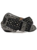 【送料無料】B.B.SIMON THE TROJAN LEATHER BELT JET BLACK