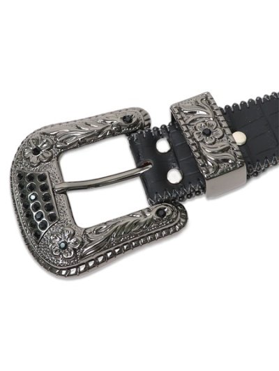 画像2: 【送料無料】B.B.SIMON THE TROJAN LEATHER BELT JET BLACK