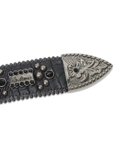 画像4: 【送料無料】B.B.SIMON THE TROJAN LEATHER BELT JET BLACK