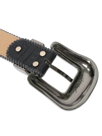 画像5: 【送料無料】B.B.SIMON THE TROJAN LEATHER BELT JET BLACK