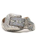 【送料無料】B.B.SIMON THE TROJAN AB LEATHER BELT SILVER