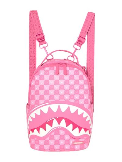 画像1: 【送料無料】SPRAYGROUND PINK NEW CHECK FACES MINI BACKPACK