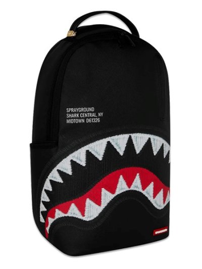 画像4: 【送料無料】SPRAYGROUND SHARK CENTRAL BLACK EMBROIDERED SHARK DLXSV BACKPACK