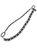 【送料無料】B.B.SIMON PANTS CHAIN BLACK SKULLS SILVER BEADS