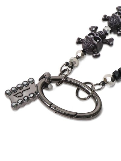 画像4: 【送料無料】B.B.SIMON PANTS CHAIN BLACK SKULLS SILVER BEADS