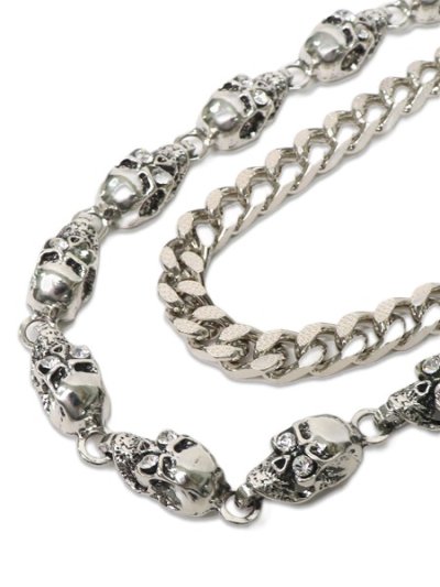 画像2: 【送料無料】B.B.SIMON SKULL & CHAIN SILVER/CLEAR